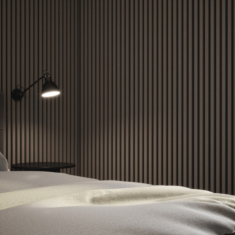 Tuscan Misty Grey Acoustic Slat Wall Panel - 2400mm x 608mm - Single