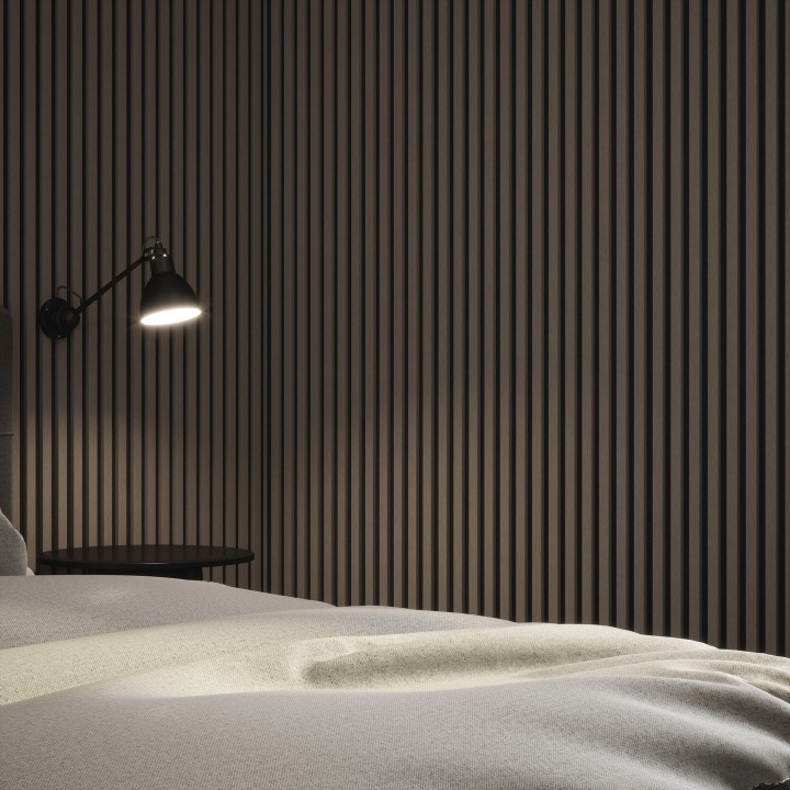 Tuscan Misty Grey Acoustic Slat Wall Panel - 2400mm x 608mm - Single