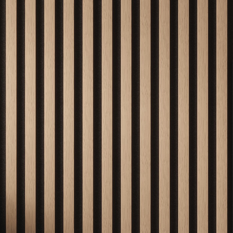 Tuscan Smoked Oak Acoustic Slat Wall Panel - 2400mm x 608mm - Close Up