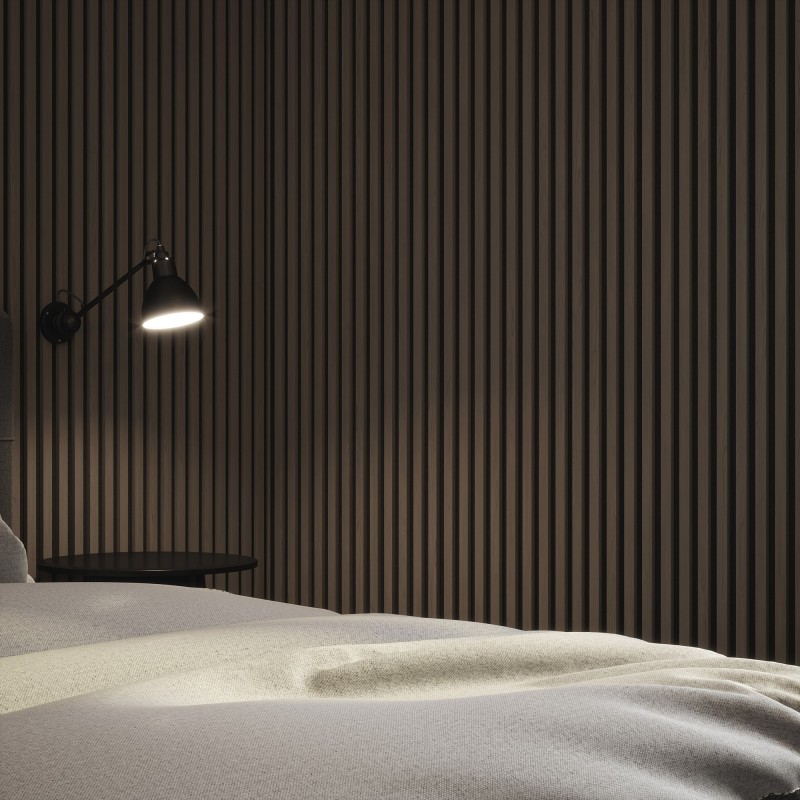 Tuscan Smoked Grey Acoustic Slat Wall Panel - 2400mm x 608mm - Single