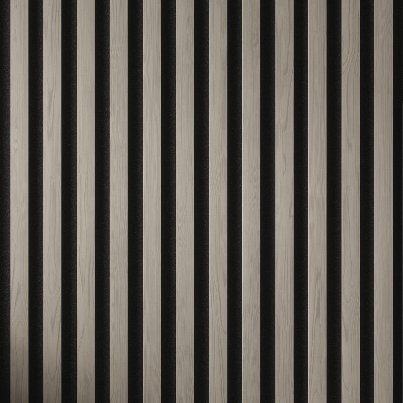 Tuscan Smoked Grey Acoustic Slat Wall Panel - 2400mm x 608mm - Close Up