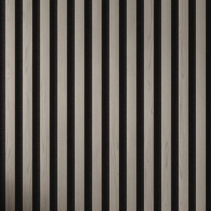 Tuscan Smoked Grey Acoustic Slat Wall Panel - 2400mm x 608mm - Close Up