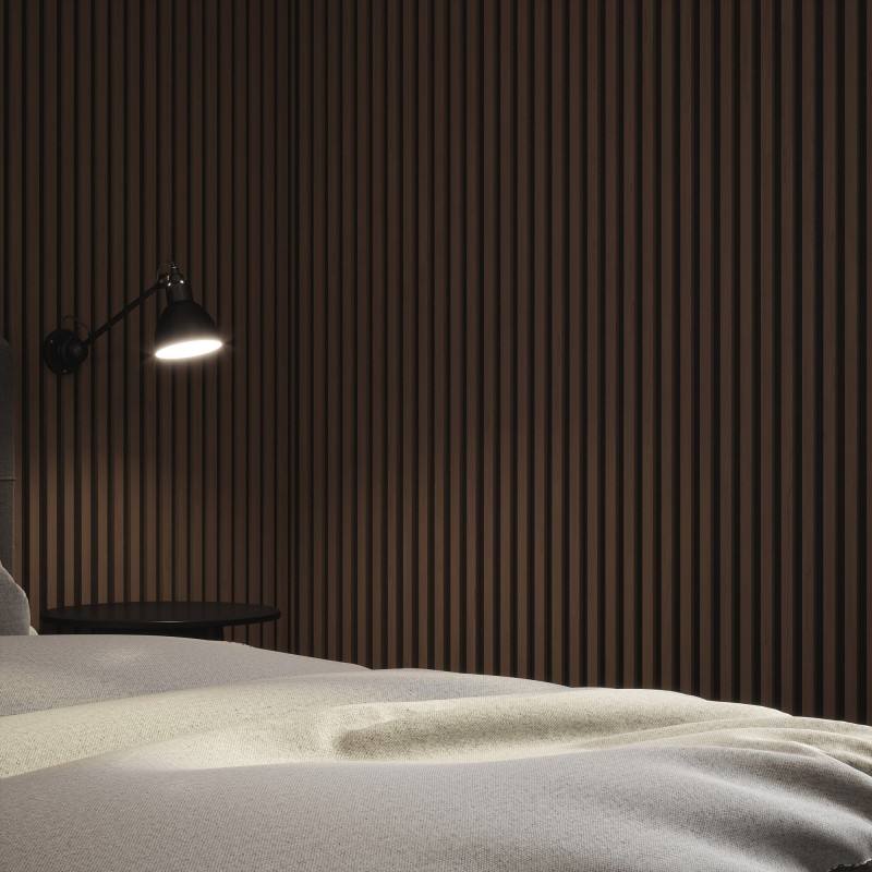 Tuscan Walnut Acoustic Slat Wall Panel - 2400mm x 608mm - Single