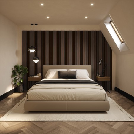 Tuscan Walnut Acoustic Slat Wall Panel - 2400mm x 608mm - Single