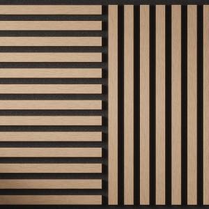 Tuscan Smoked Oak Acoustic Slat Wall Square Tiles - 553mm (w) x 553mm (h) - Pack of 4