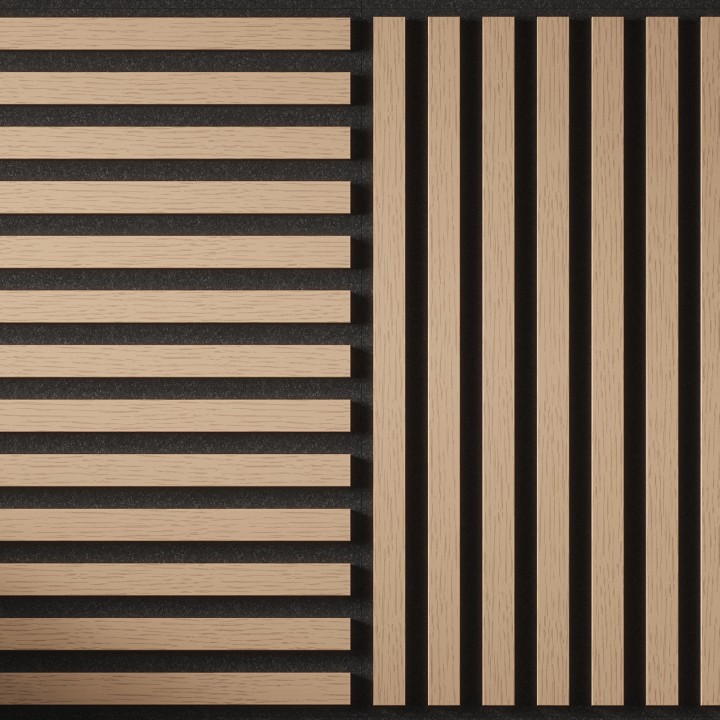 Tuscan Smoked Oak Acoustic Slat Wall Tile - 553mm x 553mm - Close Up