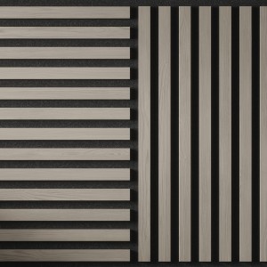 Tuscan Smoked Grey Acoustic Slat Wall Square Tiles - 553mm (w) x 553mm (h) - Pack of 4