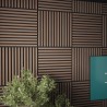 Tuscan Walnut Acoustic Slat Wall Tile - 553mm x 553mm - Pack 4