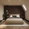Tuscan Walnut Acoustic Slat Wall Tile - 553mm x 553mm - Pack 4