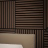 Tuscan Walnut Acoustic Slat Wall Tile - 553mm x 553mm - Pack 4