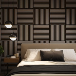 Tuscan Misty Grey Acoustic Slat Wall Square Tiles - 553mm (w) x 553mm (h) - Pack of 4