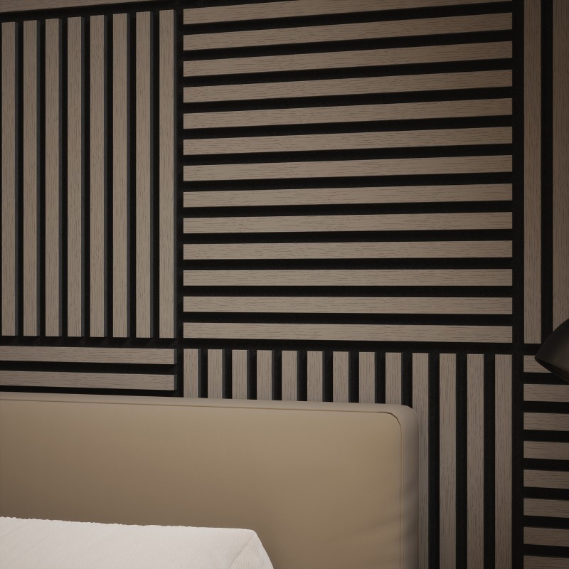Tuscan Misty Grey Acoustic Slat Wall Tile - 553mm x 553mm - Pack 4