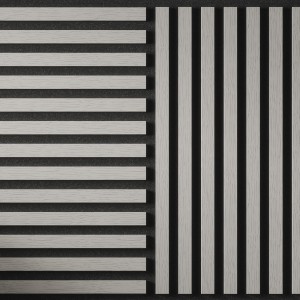 Tuscan Misty Grey Acoustic Slat Wall Square Tiles - 553mm (w) x 553mm (h) - Pack of 4