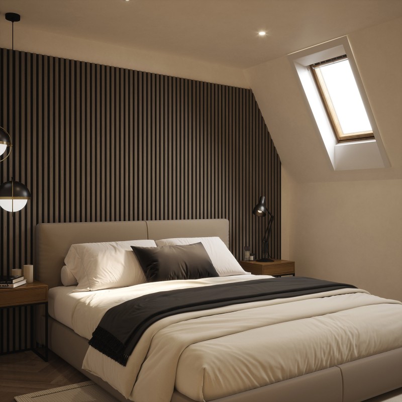 Tuscan Smoked Grey Acoustic Slat Wall Panel - 2400mm x 608mm - Single