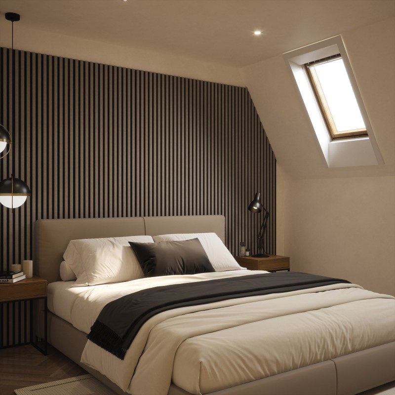 Tuscan Misty Grey Acoustic Slat Wall Panel - 2400mm x 608mm - Single