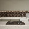 Tuscan Walnut Acoustic Slat Wall Chevron Tile - 553mm x 553mm - Pack 4