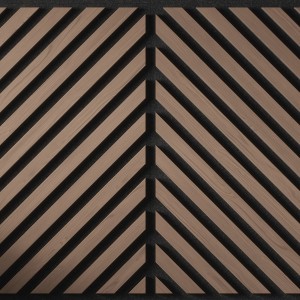 Tuscan Walnut Acoustic Slat Wall Chevron Square Tiles - 553mm (w) x 553mm (h) - Pack of 4
