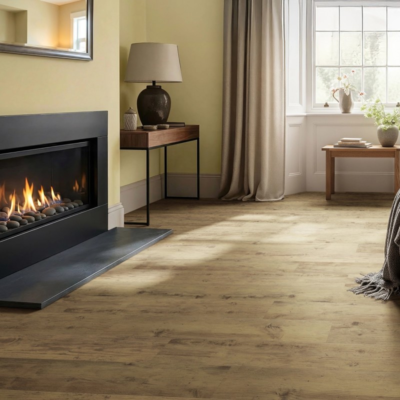 Luvanto Bleached Larch - Design Wood Luxury Vinyl Flooring - Glue Down - 152mm x 914mm - Insitu