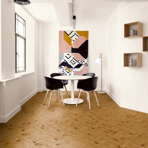 Luvanto Country Oak - Traditional Herringbone Design Luxury Vinyl Flooring - Glue Down - 76.2mm x 304.8mm