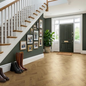 Luvanto Fairfield Oak - Traditional Herringbone Design Luxury Vinyl Flooring - Glue Down - 76.2mm x 304.8mm