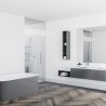 Luvanto Smoked Charcoal - Contemporary Herringbone Design Luxury Vinyl Flooring - Glue Down - 534mm x 107mm - Insitu