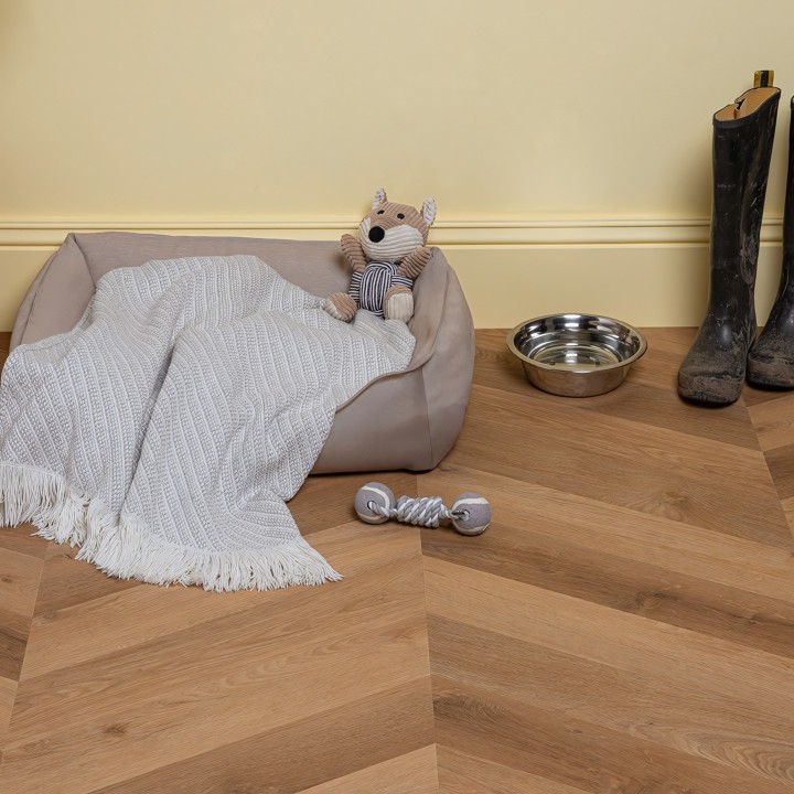 Luvanto Chelsea Oak - Premium Design Shaker Design Luxury Vinyl Flooring - Glue Down - 305mm x 1408mm - Insitu