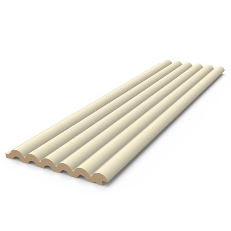 Luvanto Contemporary Ribbed Wave Effect Wall Panels - Cream