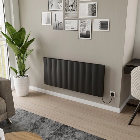 Kairo Black Electric Flat Panel Radiator with Smart Control - 1169 x 500mm