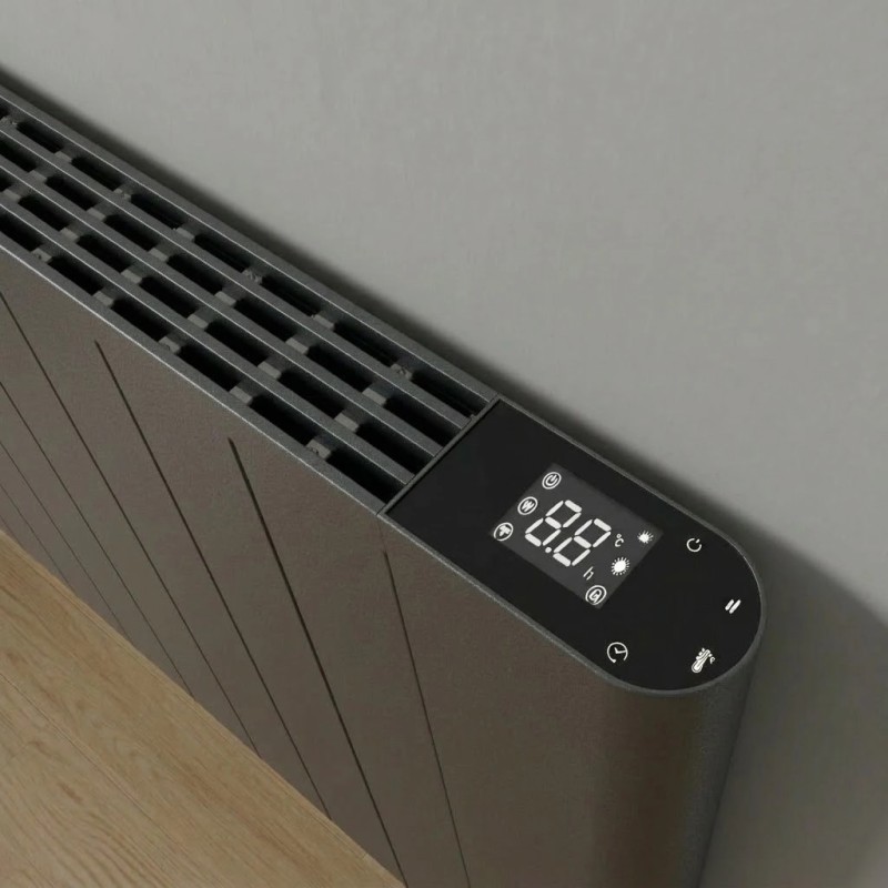 Rhino Anthracite Electric Flat Panel Radiator Control Panel - Closeup