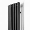 390mm (w) x 1760mm (h) "Titan" Curved Black Vertical D-Profile Designer Radiator - Close up