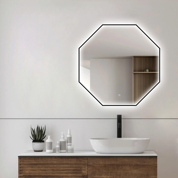 Como Colour Changing Mirrors - 600mm - Black