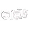 Como Colour Changing Mirrors - 600mm - Black - Technical Drawing