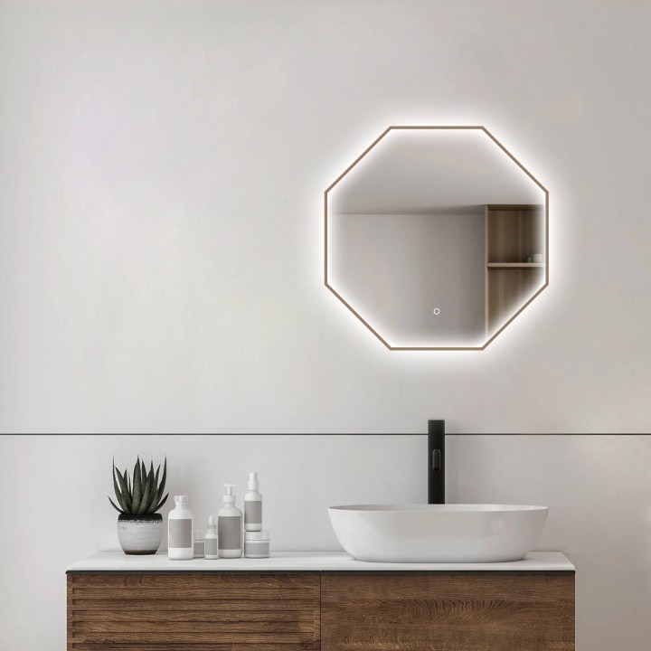 Como Colour Changing Mirrors - 600mm - Brushed Brass