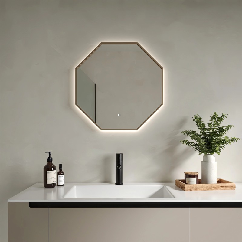 Como Colour Changing Mirrors - 600mm - Brushed Brass