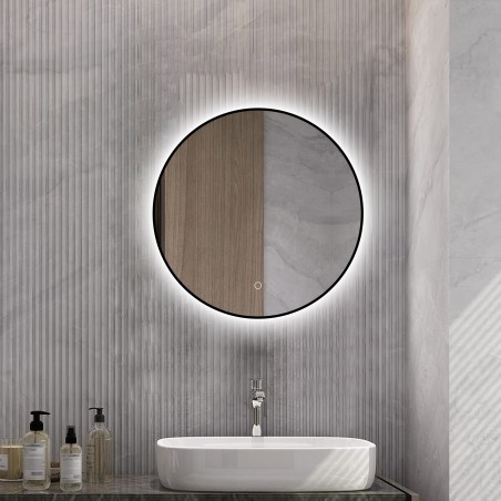 Venus Black Frame Steam Free Colour Changing LED Mirror