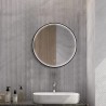 Luna Black Frame Steam Free Colour Changing LED Mirror - 600mm - Insitu