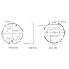 Luna Black Frame Steam Free Colour Changing LED Mirror - 600mm - Technical Drawing