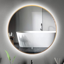 Kai Brushed Brass Frame Steam Free Colour Changing LED Mirrors