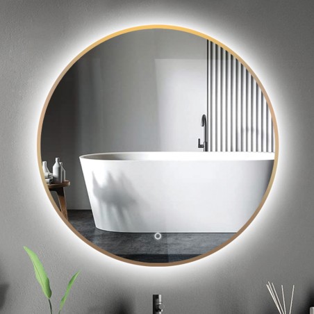 Kai Brushed Brass Frame Steam Free Colour Changing LED Mirrors