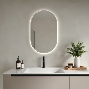 Siena Oval Chrome Frame 500mm (w) x 800mm(h) Steam Free Colour Changing White/Warm LED Mirror