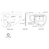 Hermes Pebble Shaped Steam Free Colour Changing LED Mirror - 550mm x 800mm - Technical Drawing