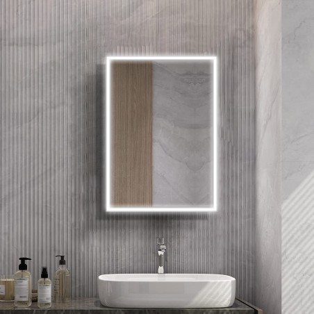 Kia Steam Free Colour Changing LED Mirror Cabinet - 500mm (w) x 700mm (h)