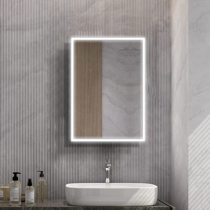 Kia Steam Free Colour Changing LED Mirror Cabinet - 500mm (w) x 700mm (h)