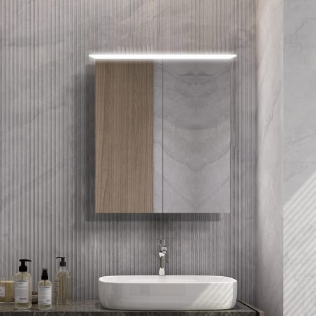 Eclipse Steam Free Colour Changing LED Mirror Cabinet - 600mm (w) x 700mm (h)