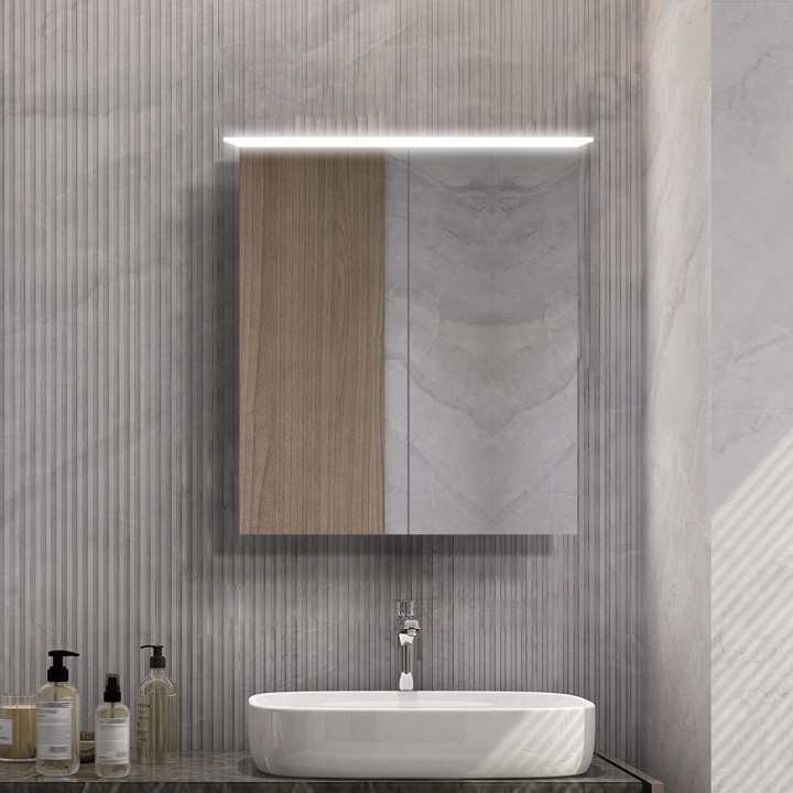 Eclipse Steam Free Colour Changing LED Mirror Cabinet - 600mm (w) x 700mm (h)