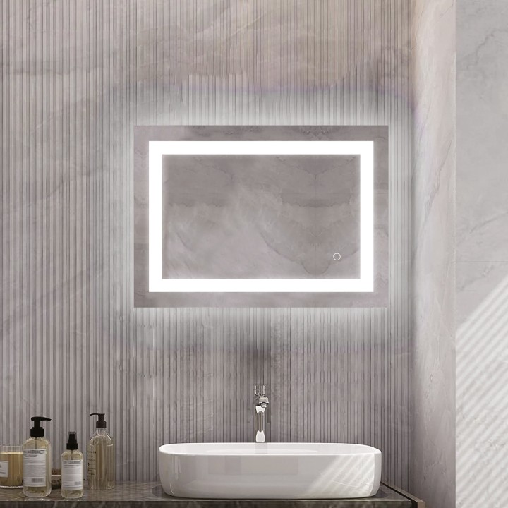 Elyse Steam Free Colour Changing LED Mirror - 500mm (w) x 700mm (h) - Insitu