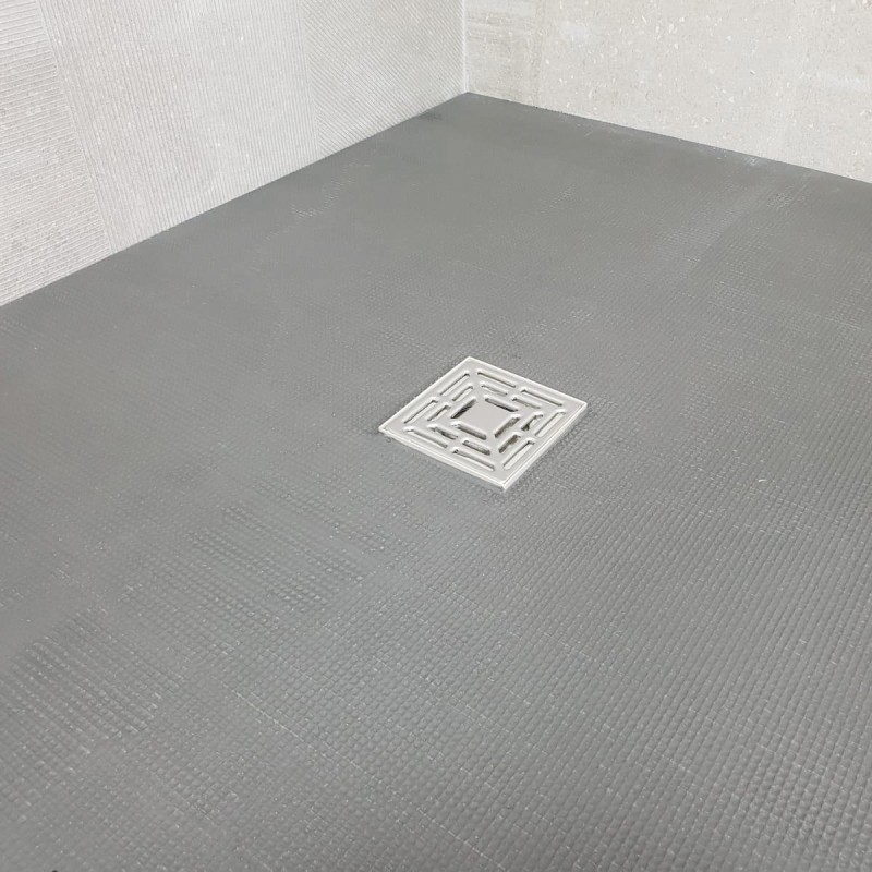Square - Center Waste Wetroom Drain System including Tanking Kit - Insitu