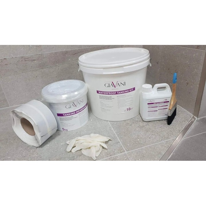 Linear Waste Wetroom Drain System including Tanking Kit (5 Sizes)