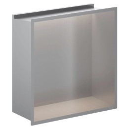300mm (w) x 300mm (h) Stainless Steel Square Pre-Formed Shower Niche With LED Lighting