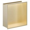 300mm (w) x 300mm (h) Brushed Brass Stainless Steel Square Pre-Formed Shower Niche With LED Lighting